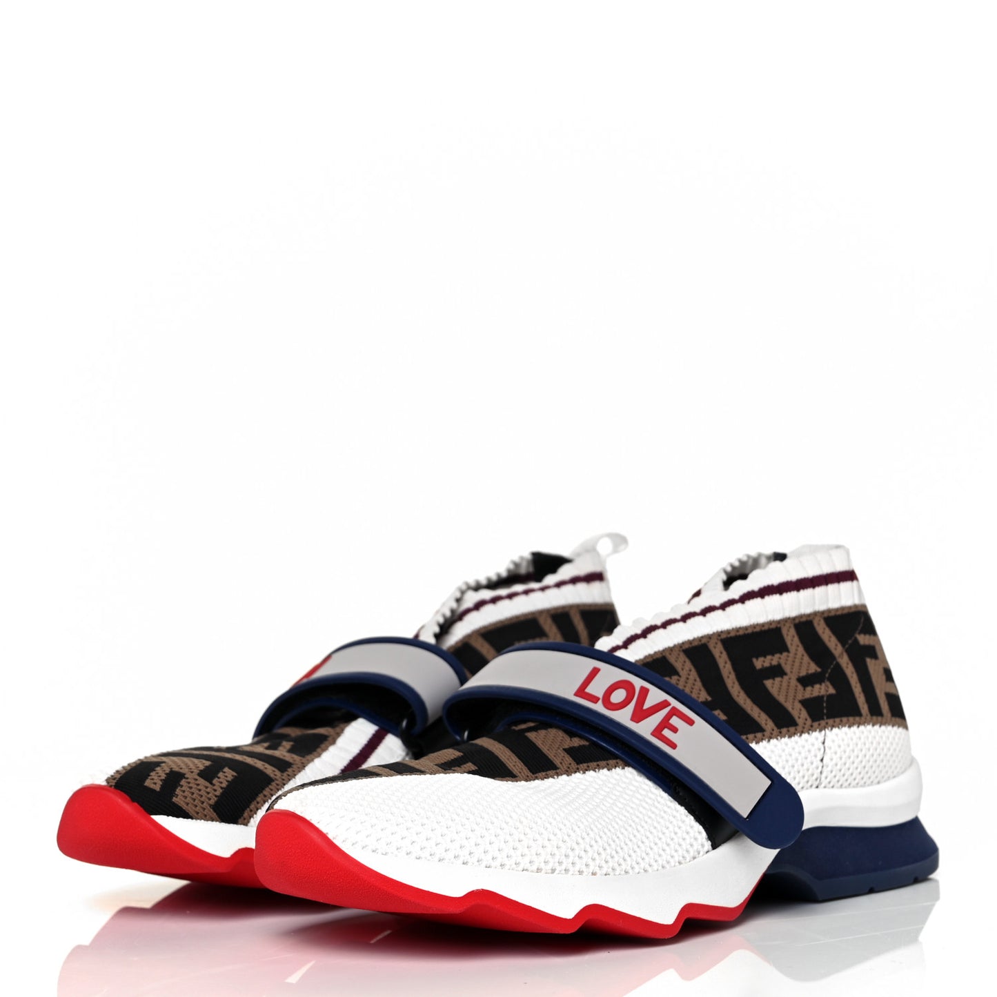 Stretch Yarn FF Stiff Band Rockoko Sneakers 36 White Tobacco Red