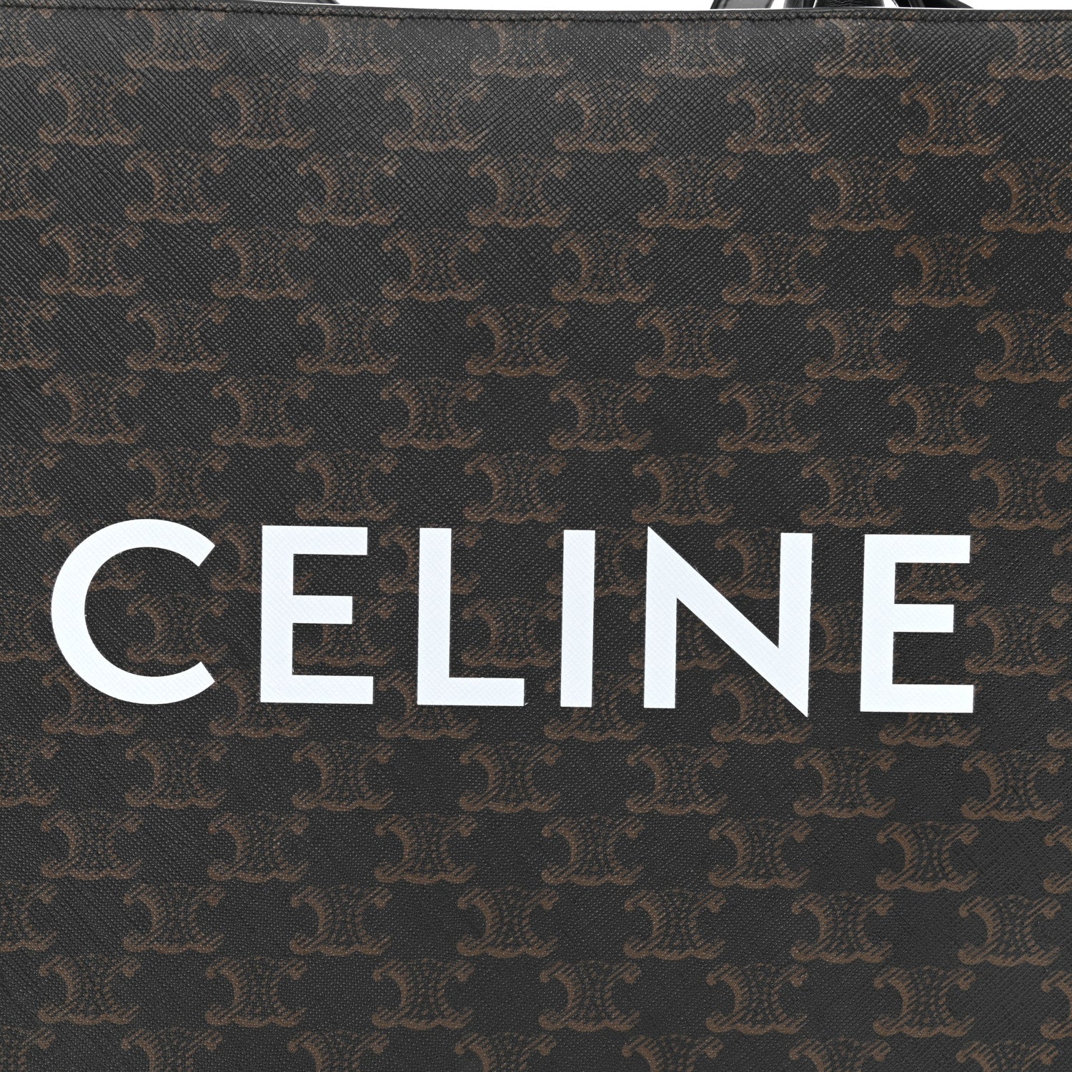 Celine Triomphe Canvas Calfskin Medium Vertical Cabas Black 6 of 11