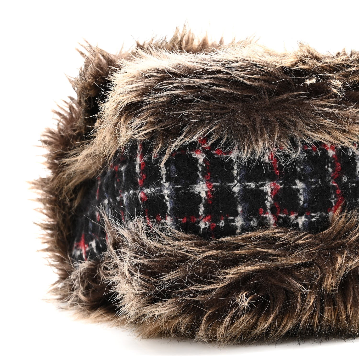 Chanel Tweed Arctic Fantasy Fur Flap Blue Red 9 of 10