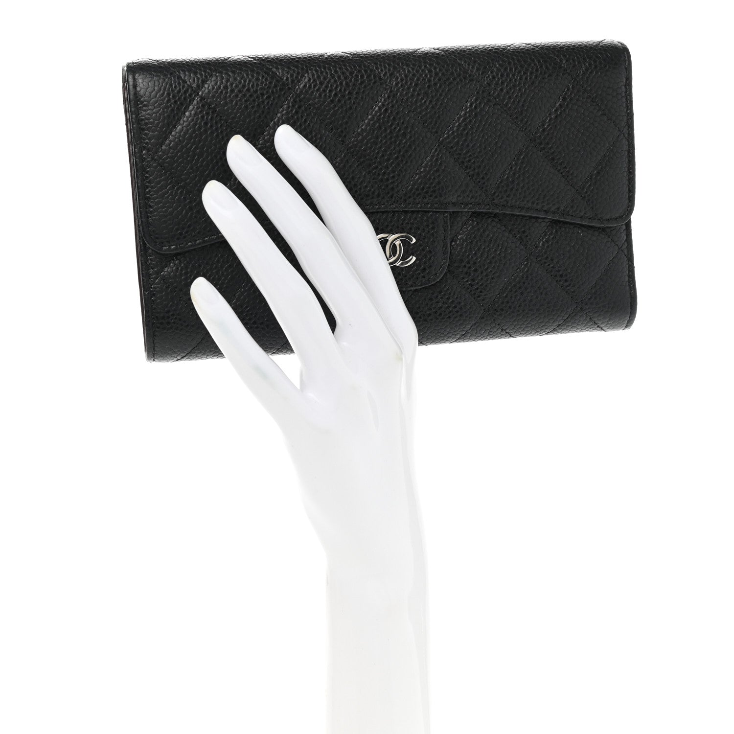 Chanel Caviar Quilted Large Flap Wallet Black 2 of 8