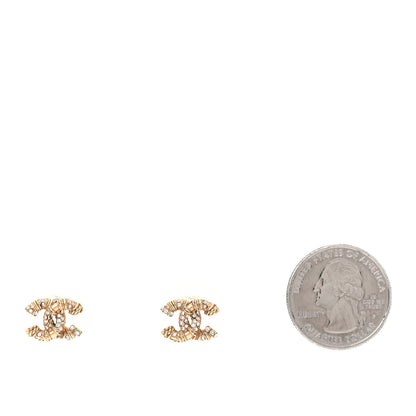 Chanel Crystal Mini Twist CC Earrings Gold 2 of 4