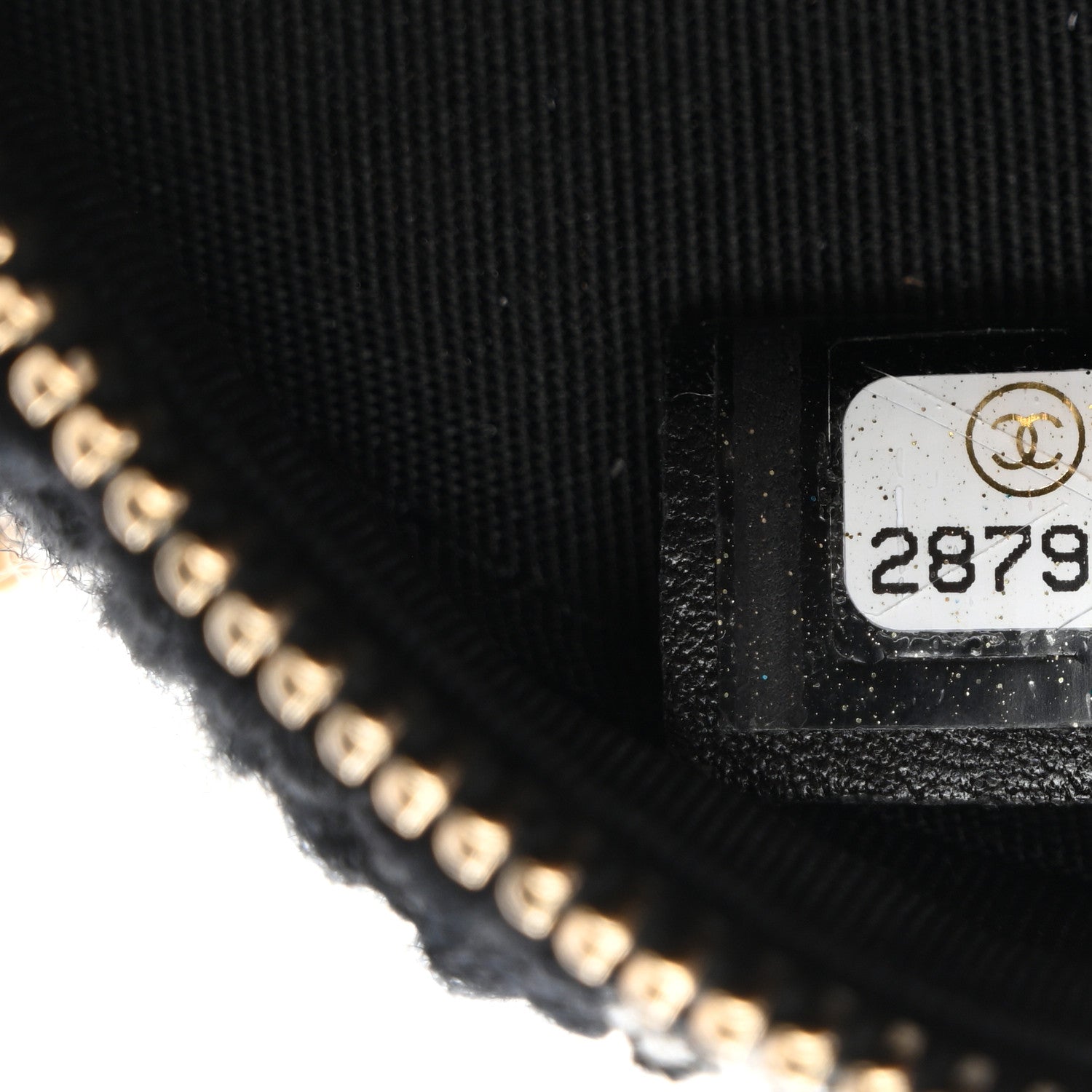 Chanel Wool Tweed Lambskin Quilted Chanel 19 Round Clutch With Chain and Coin Purse Black White Ecru 7 of 10