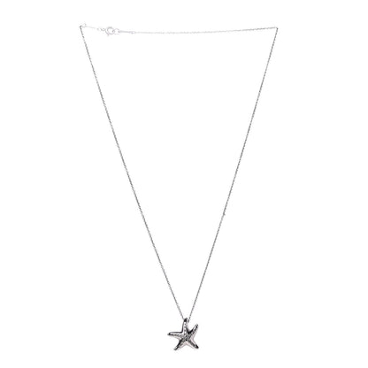 Tiffany Platinum Diamond 15mm Elsa Peretti Pave Starfish Pendant Necklace 3 of 9