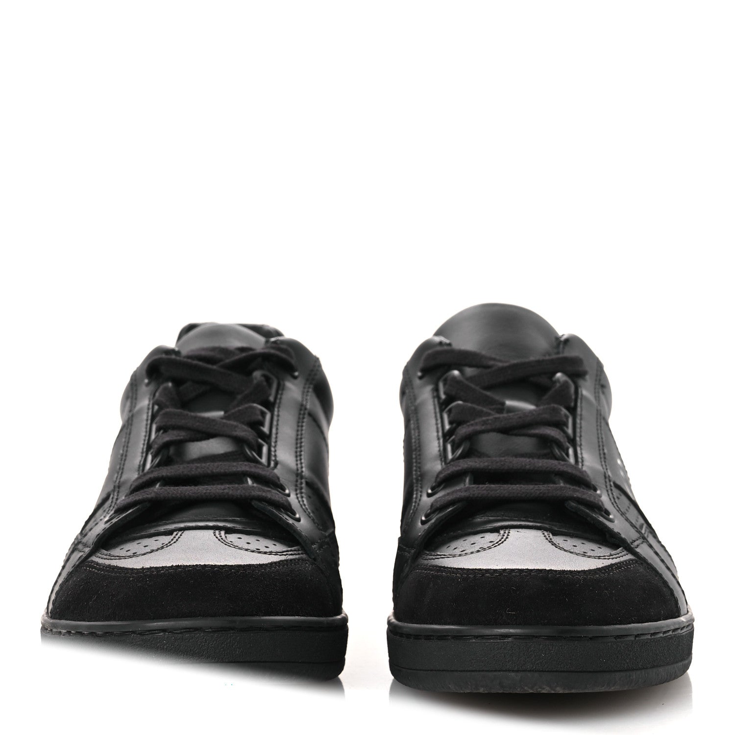 Christian Dior Calfskin Suede Logo Sneakers 36.5 Black 1895692