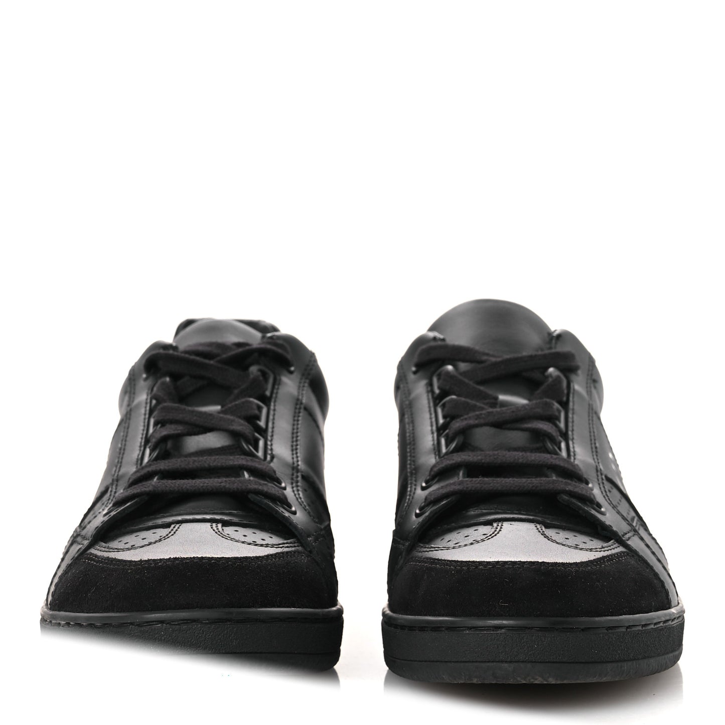 Calfskin Suede Logo Sneakers 36.5 Black