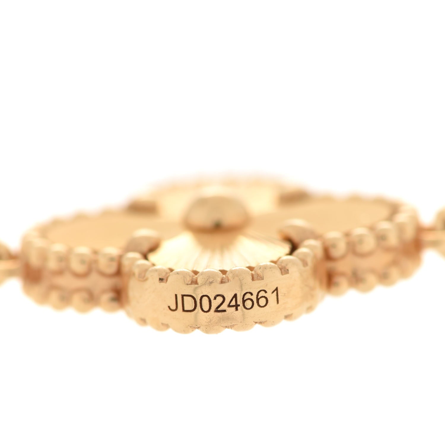 Van Cleef & Arpels 18K Yellow Gold 5 Motifs Guilloche Vintage Alhambra Bracelet 4 of 7