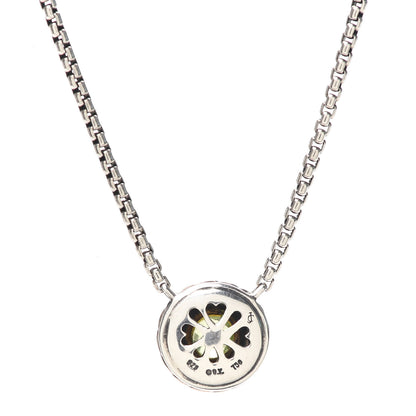 David Yurman Sterling Silver 18K Yellow Gold Peridot Cookie Pendant Necklace 5 of 5