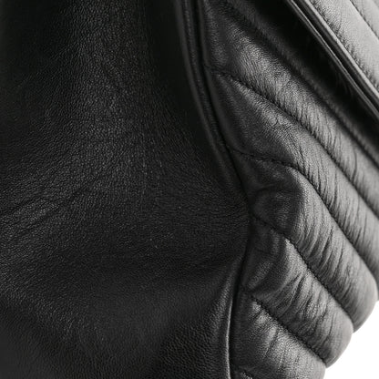 Saint Laurent Sheepskin Matelasse Chevron Monogram Monochrome Medium College Bag Black 10 of 10