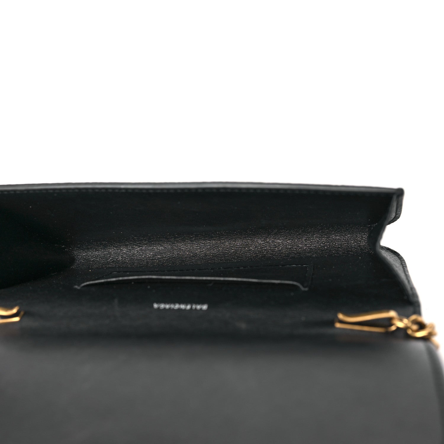 Balenciaga Grained Calfskin Logo Cash Phone Holder Wallet On Chain Black White 9 of 18