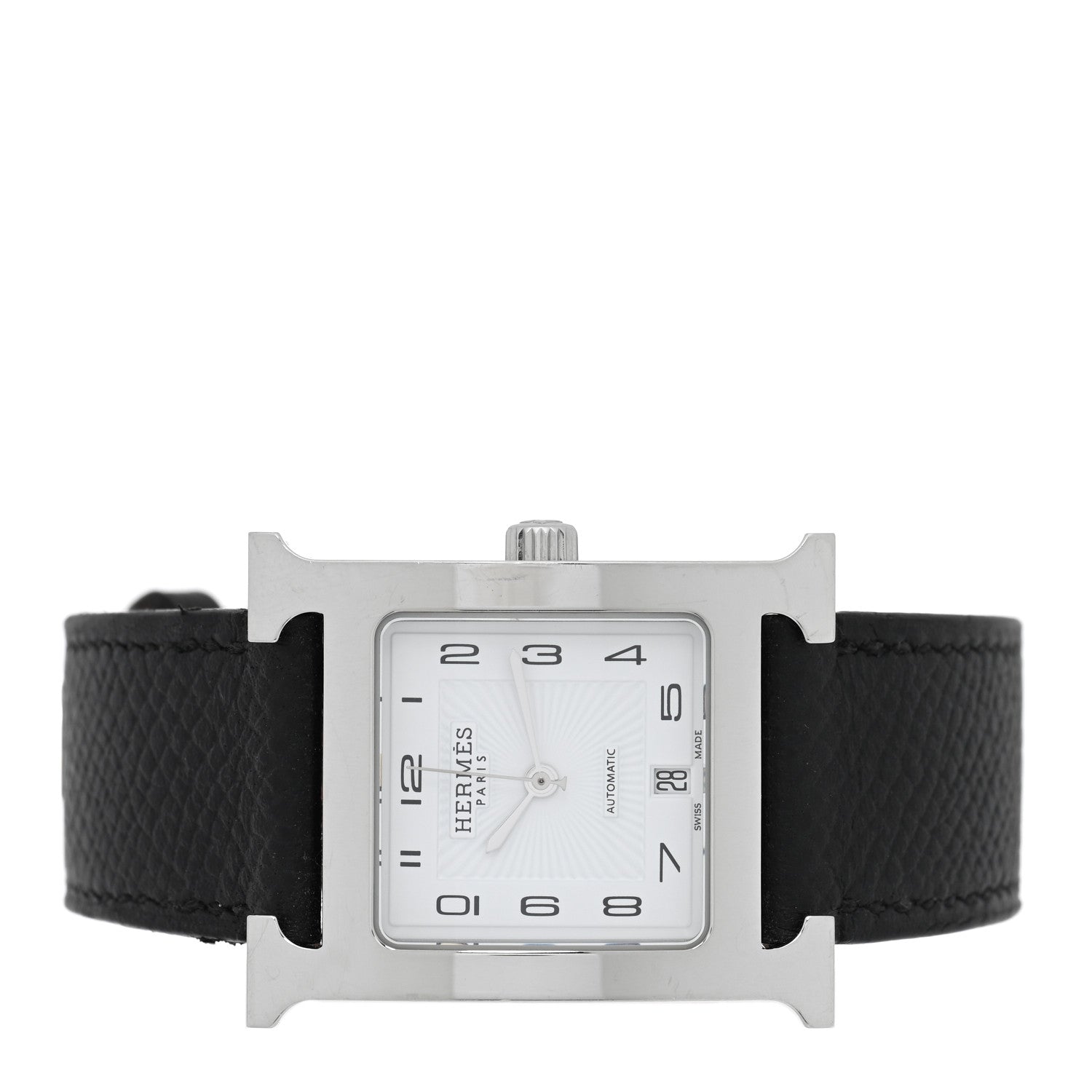 Hermes Stainless Steel Epsom 26mm Heure H Hour Automatic Watch Noir 2 of 5