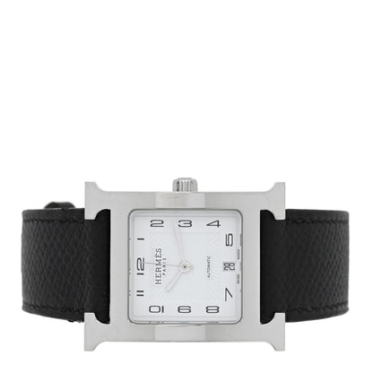 Hermes Stainless Steel Epsom 26mm Heure H Hour Automatic Watch Noir 2 of 5