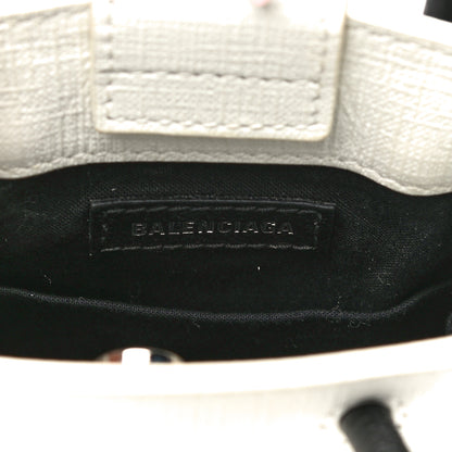 Balenciaga Squared Calfskin Logo Shopping Phone Holder Bag White 11 of 14