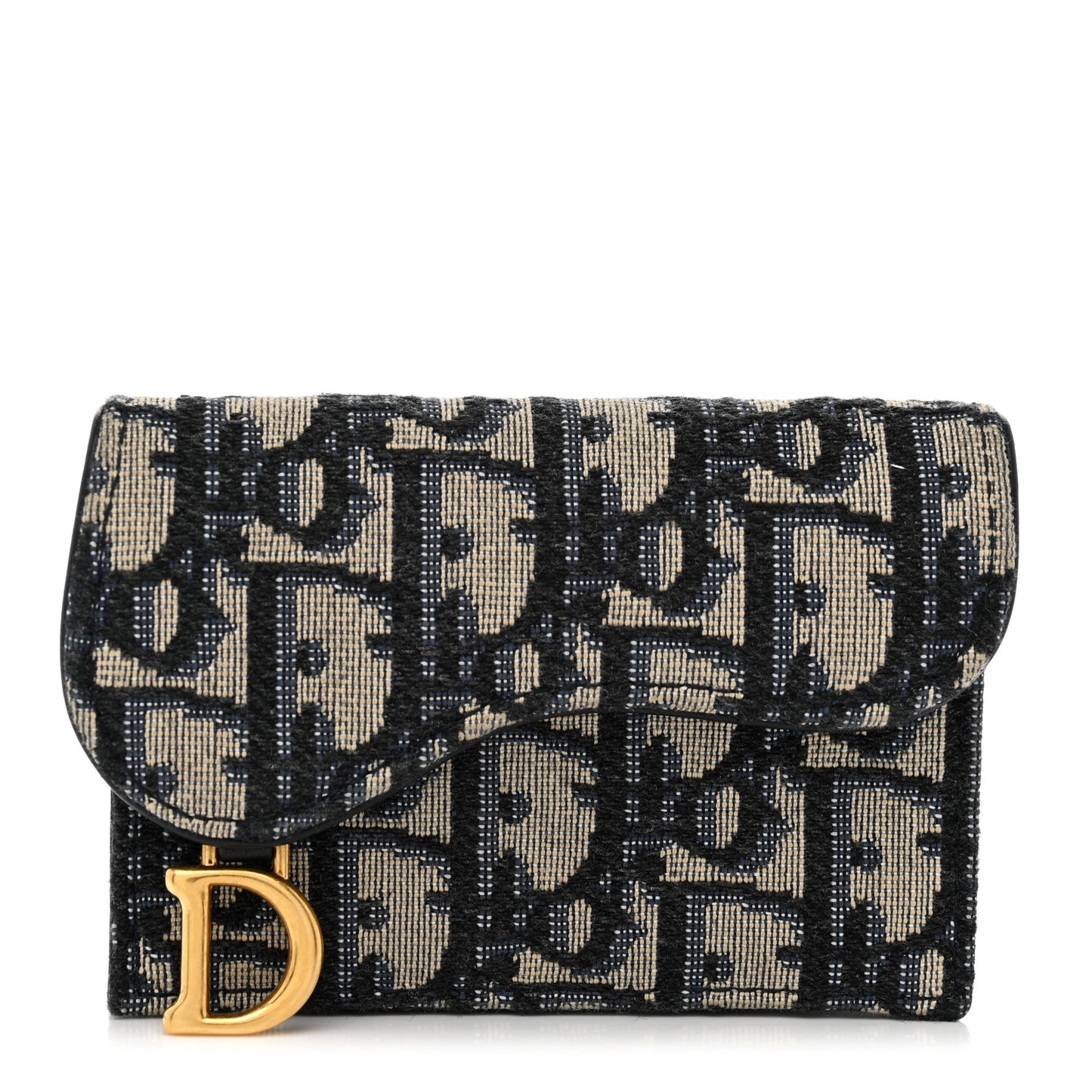 Oblique Saddle Card Holder Blue