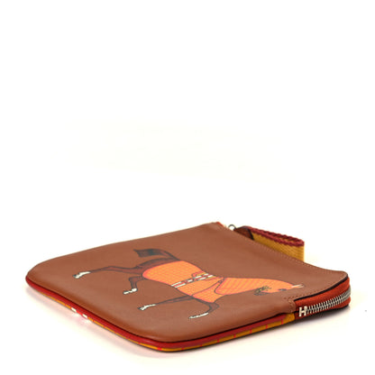 Hermes Swift Couverture Nouvelle Carre Pocket Pouch Gold Ambre 6 of 7