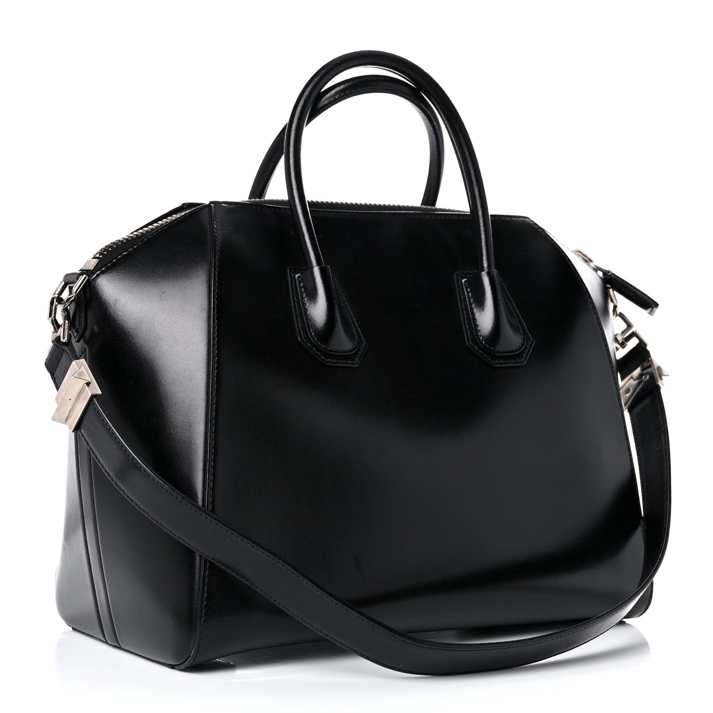 Shiny Lord Calfskin Medium Antigona Black