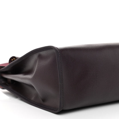 Hermes Toile H Berline Vache Hunter Herbag Zip PM 31 Cassis Ecru Black Rouge Sellier 11 of 12