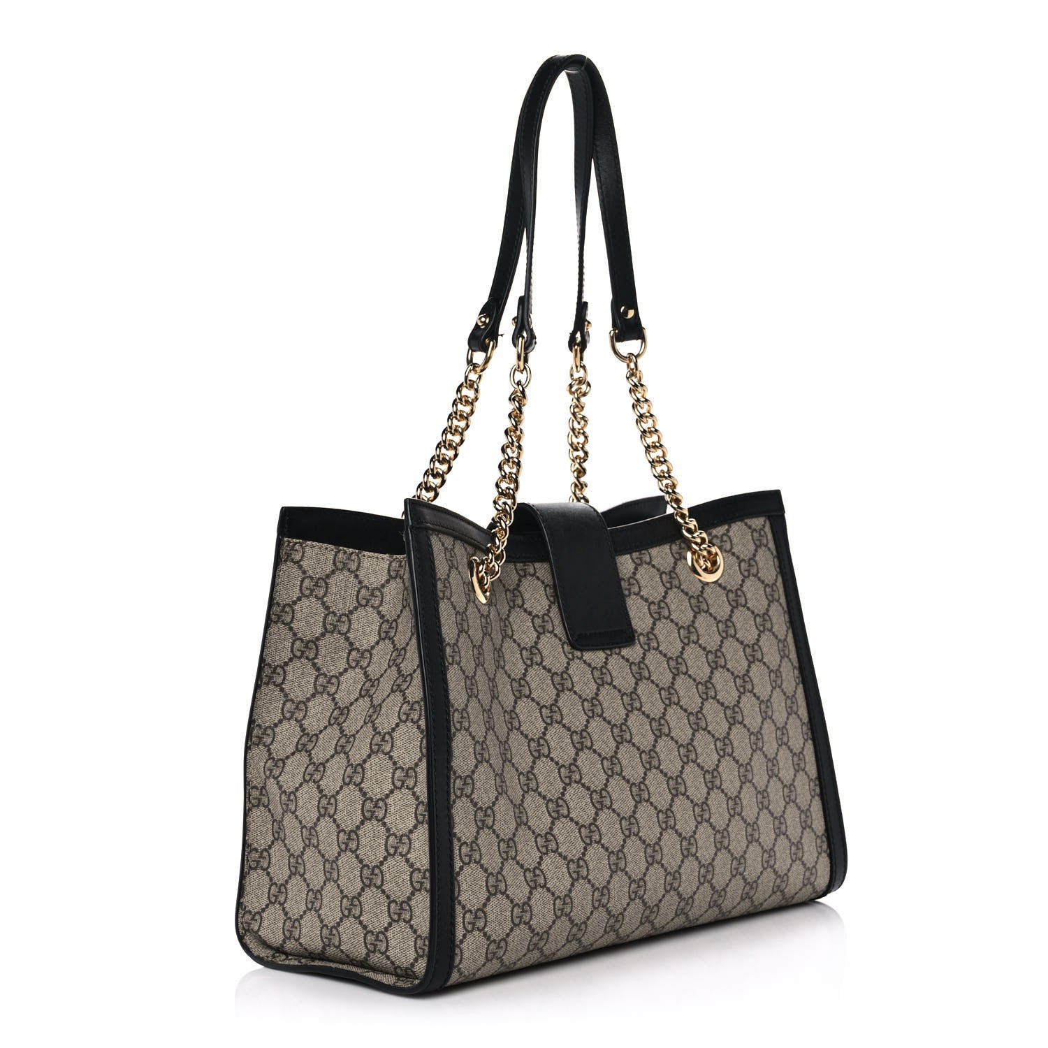 Gucci GG Supreme Monogram Medium Padlock Tote Black 3 of 12