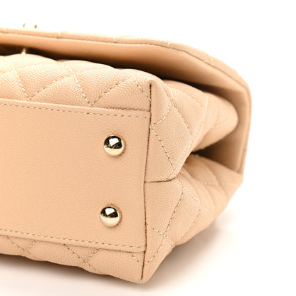 Chanel Caviar Lizard Embossed Quilted Mini Coco Handle Flap Beige 9 of 9