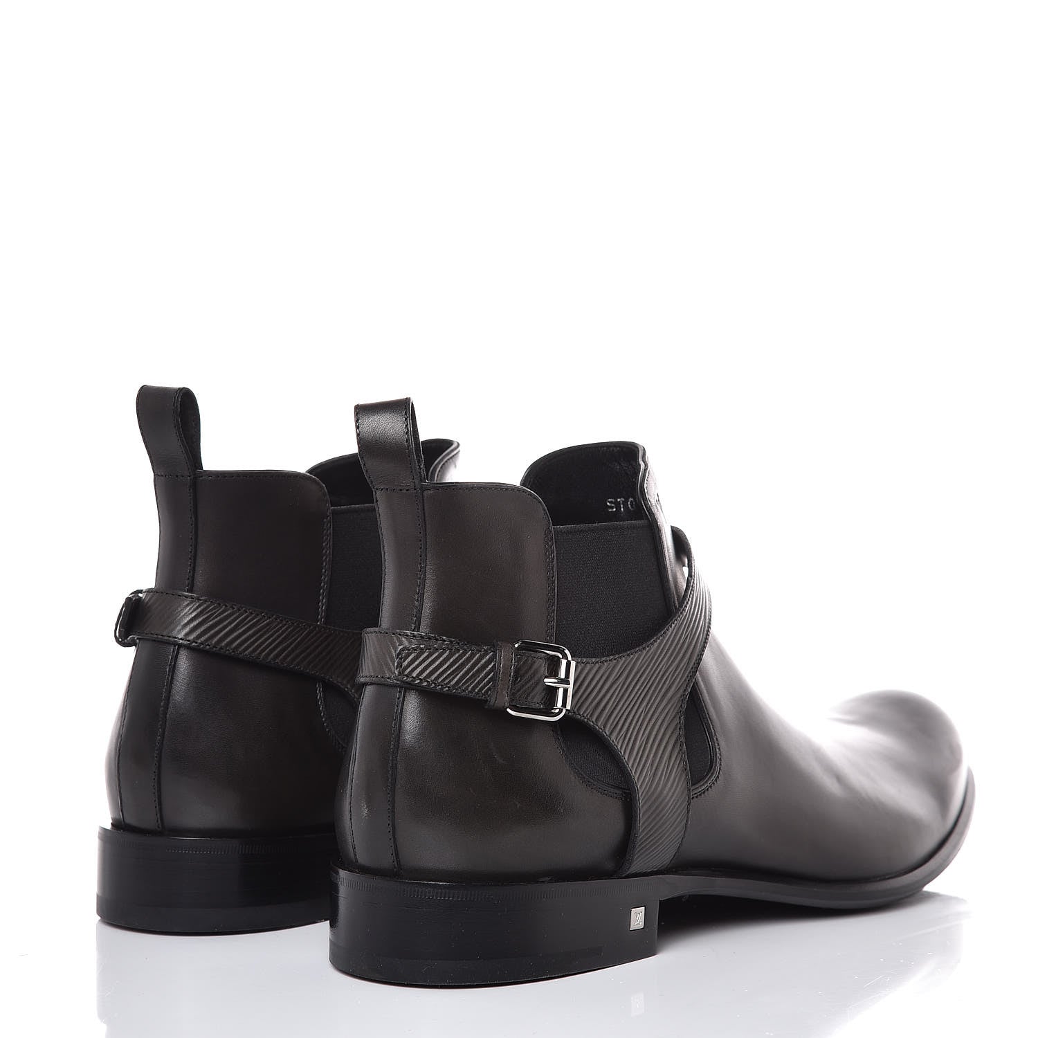 Louis Vuitton Calfskin Epi Greenwich Chelsea Ankle Boots 12 Black 4 of 8