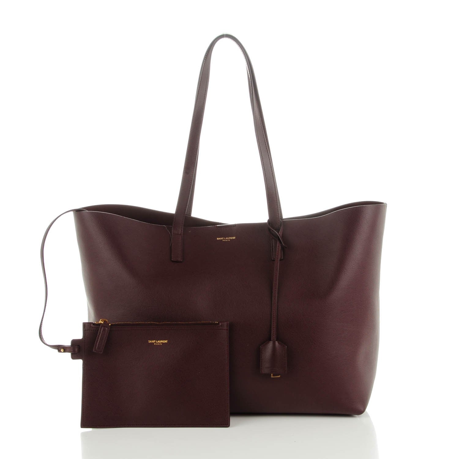 Saint Laurent Calfskin Large Shopping Tote Amaranto 3 of 8