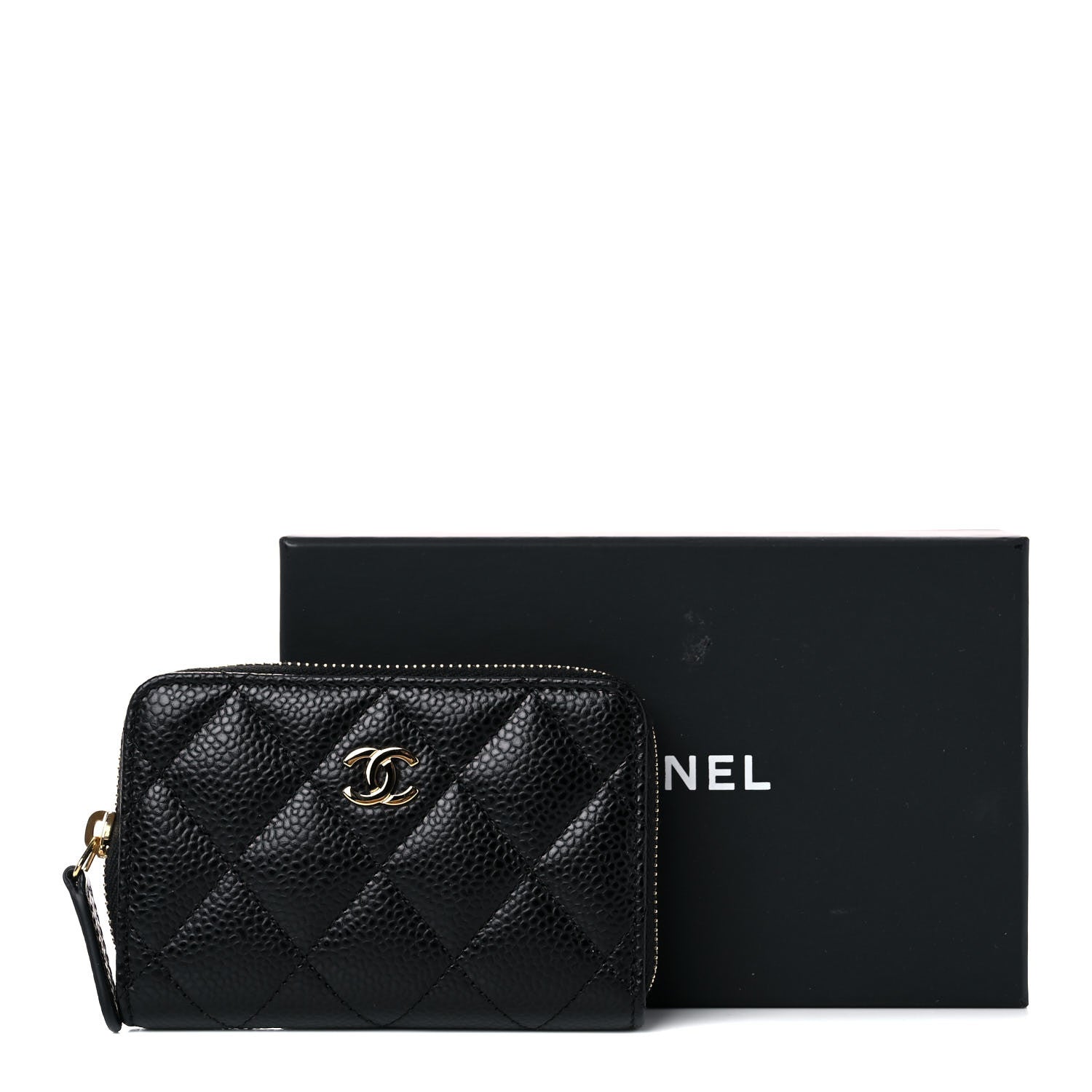 Chanel Caviar Quilted Zip Coin Purse Black 8 of 8