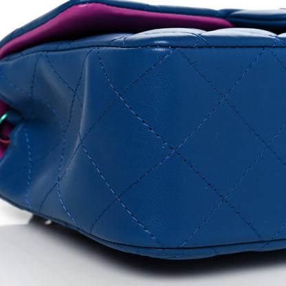 Chanel Lambskin Quilted Mini Rectangular Flap Blue Purple 9 of 10