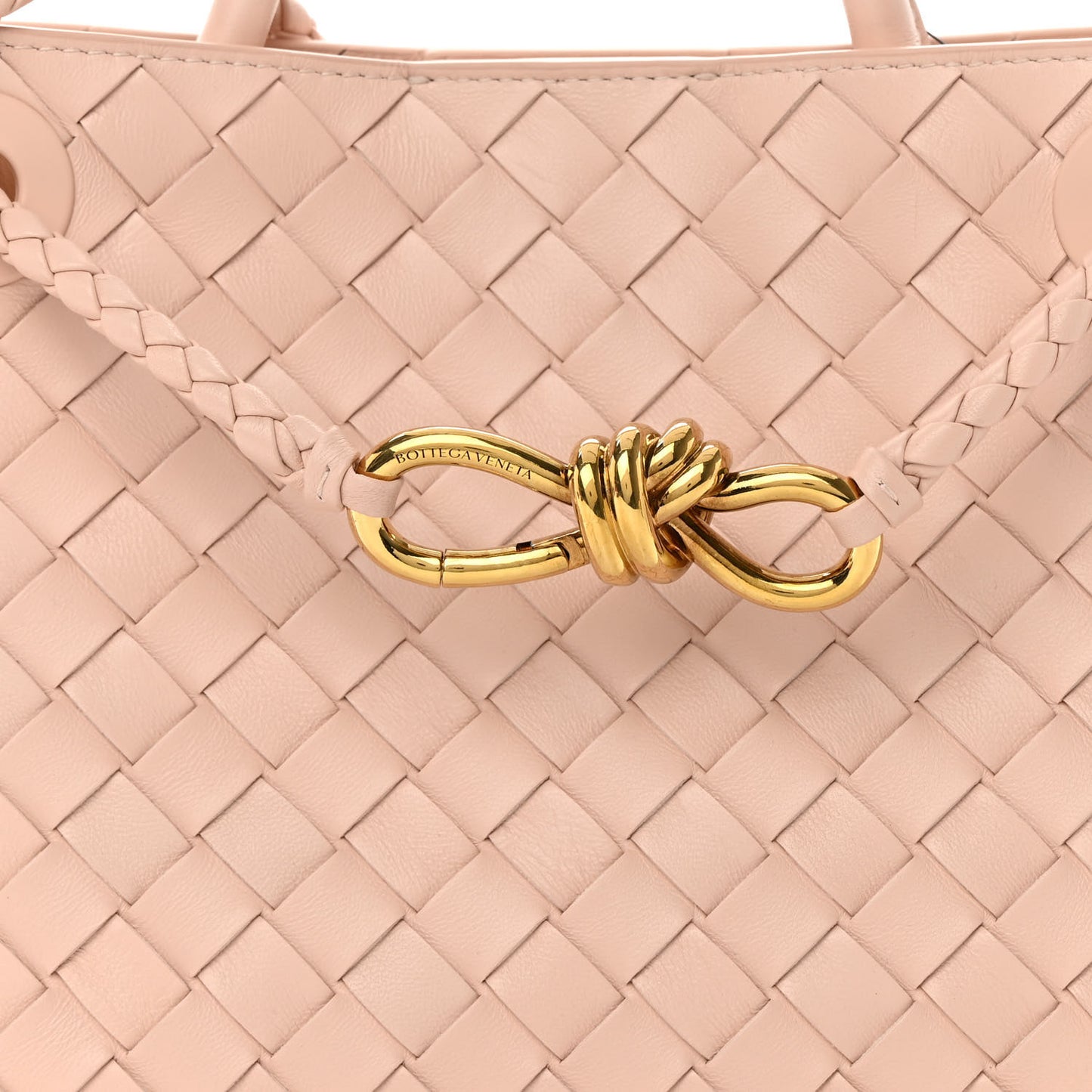 Nappa Intrecciato Small Andiamo Shoulder Bag Nude