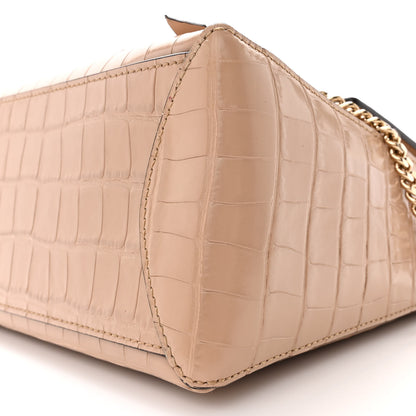 Chloe Calfskin Crocodile Embossed Small Faye Day Shoulder Bag Beige 9 of 13