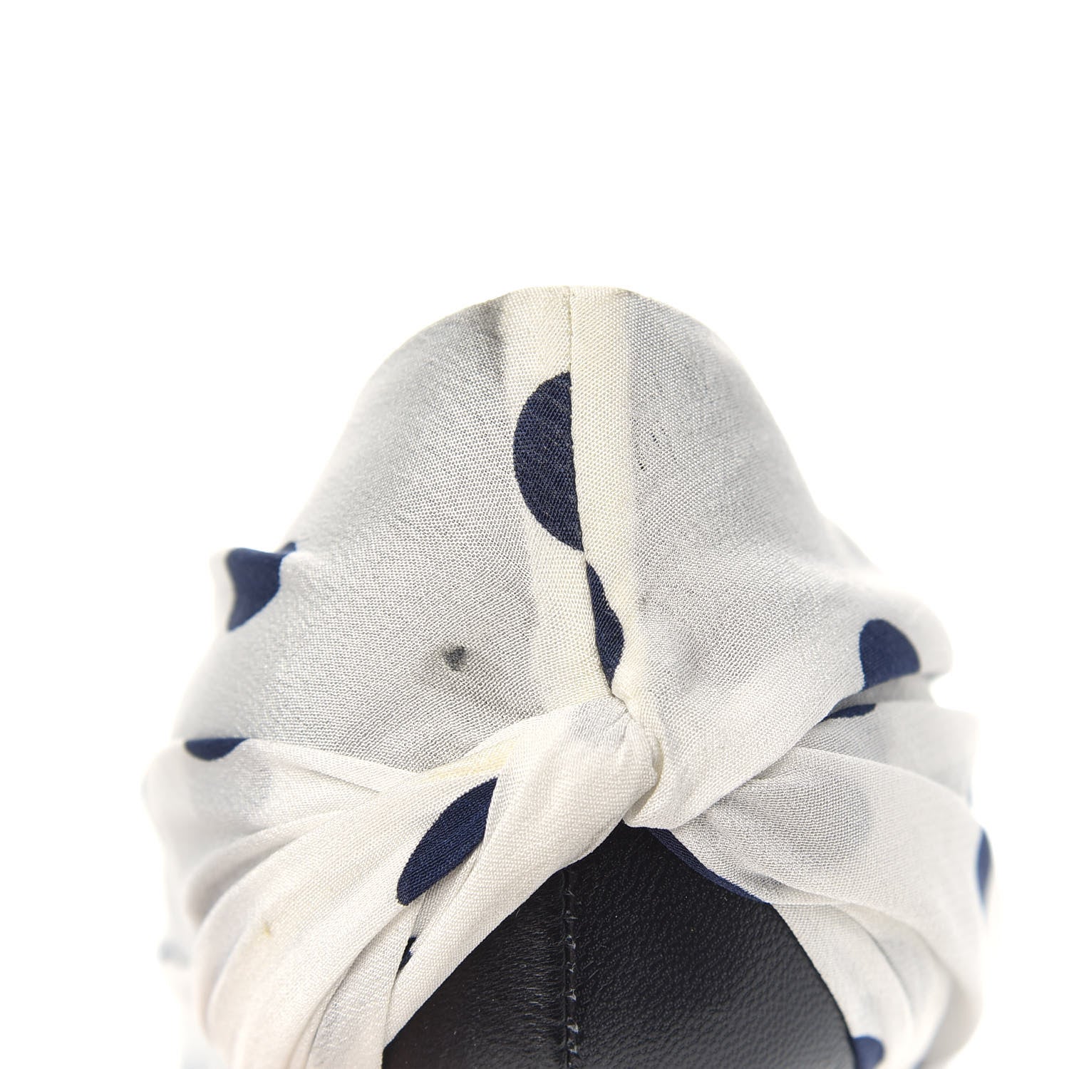 Balenciaga Satin Polka Dot Knife Pointed Pumps 37 White Navy 9 of 9