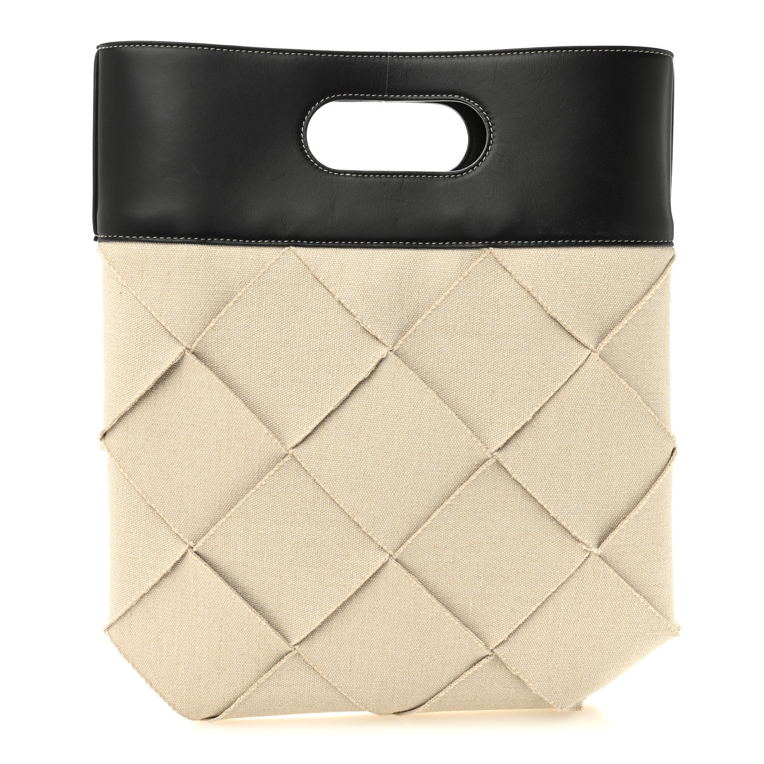Bottega Veneta Canvas French Calfskin Small Slip Tote 1 of 11