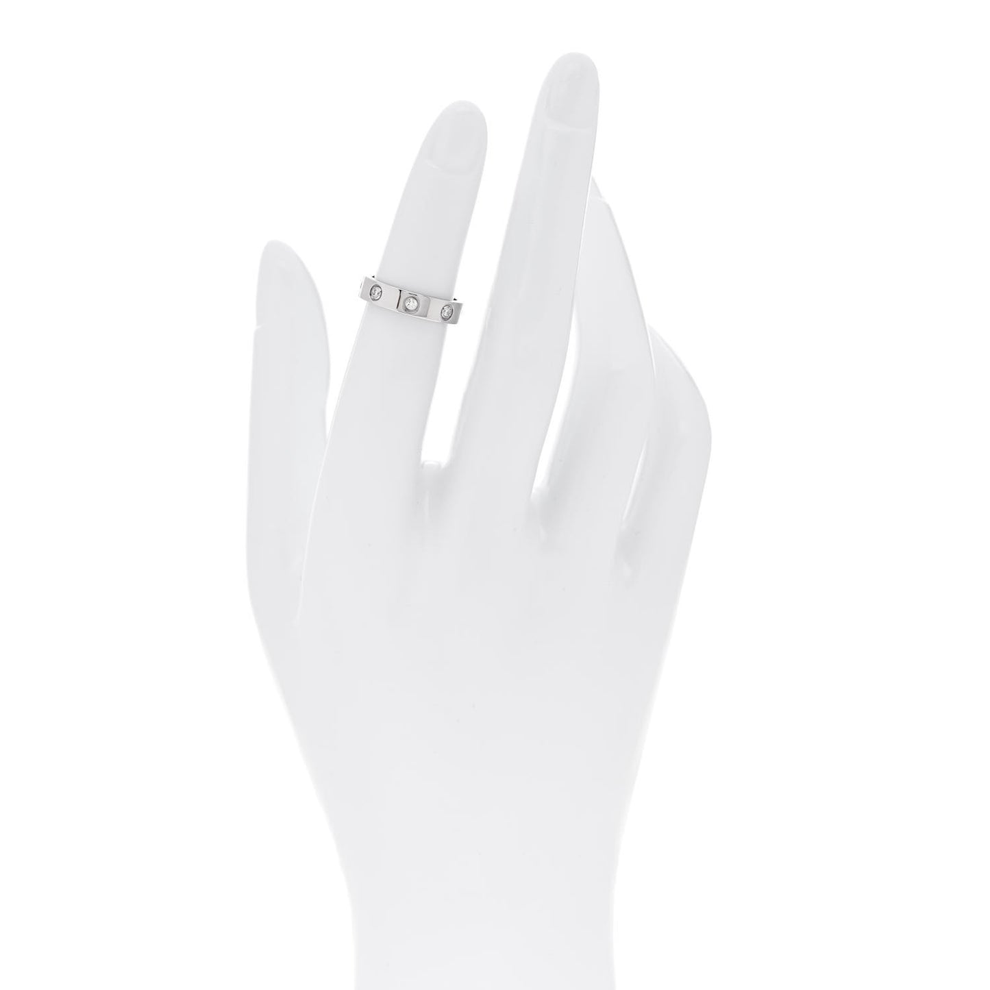 18K White Gold 8 Diamond 4mm Wedding Band LOVE Ring 47 4