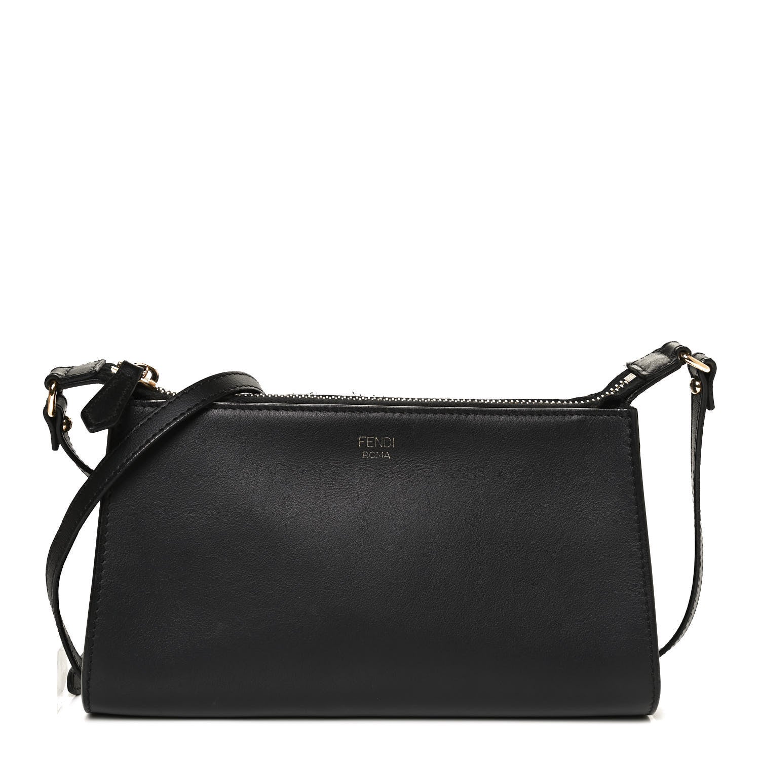 Fendi Vitello Baltico Mini Pouch Crossbody Pouch Black 1 of 12