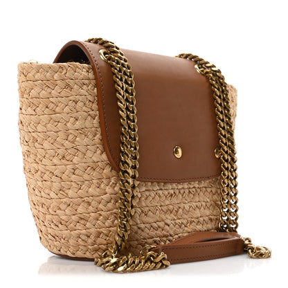 Saint Laurent Raffia Calfskin Mini Manon Natural Brick 3 of 9