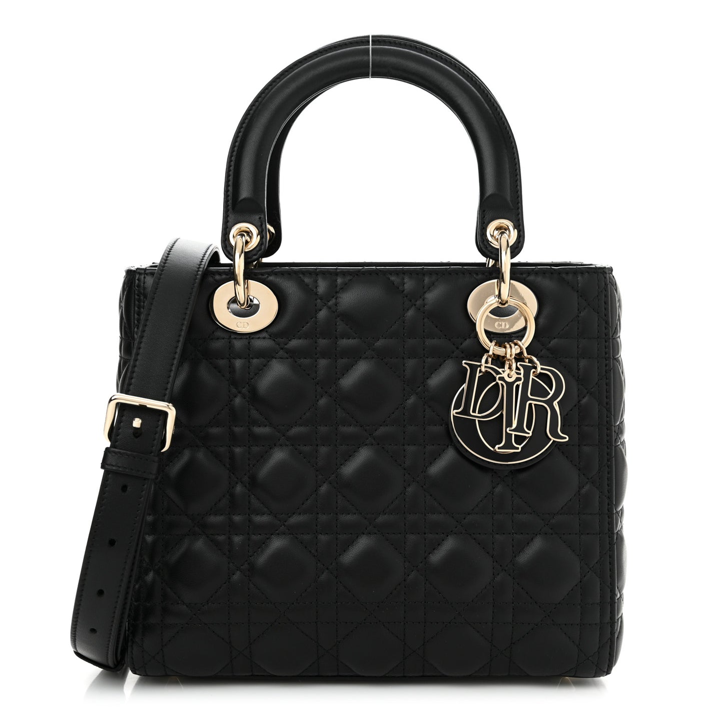 Lambskin Cannage Medium Lady Dior Black