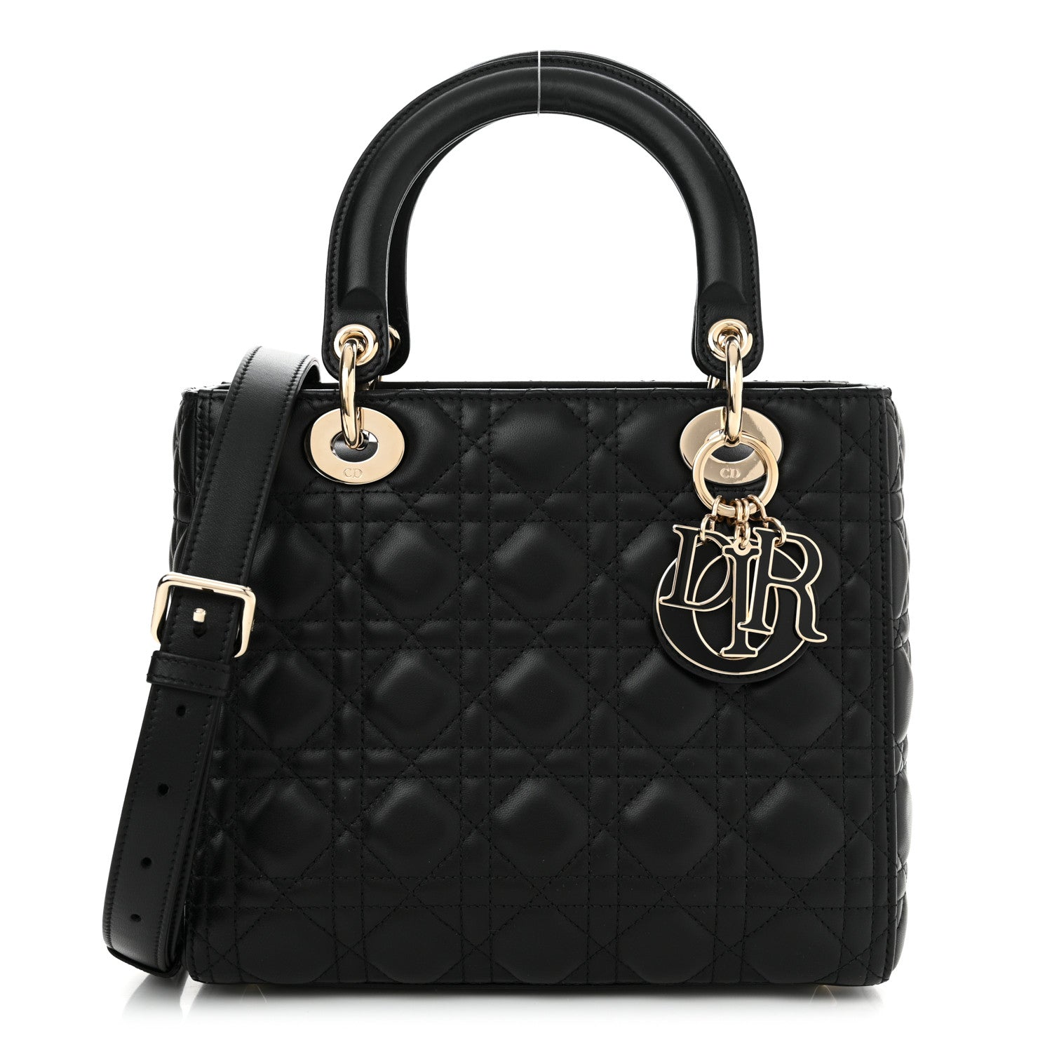 Christian Dior Lambskin Cannage Medium Lady Dior Black 1 of 16