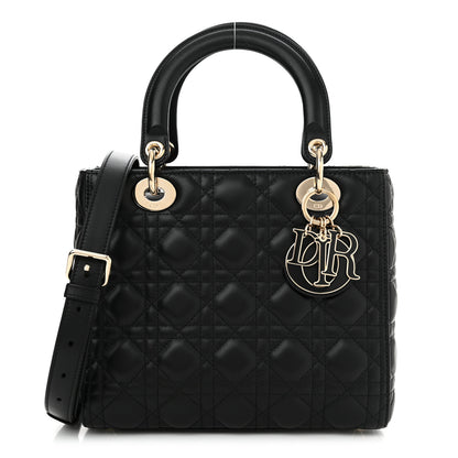 Christian Dior Lambskin Cannage Medium Lady Dior Black 1 of 16