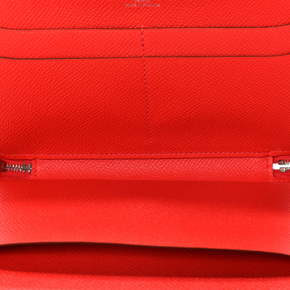 Hermes Epsom Printed Silk Flamingo Party Soie-Cool Wallet Rose Jaipur 6 of 10