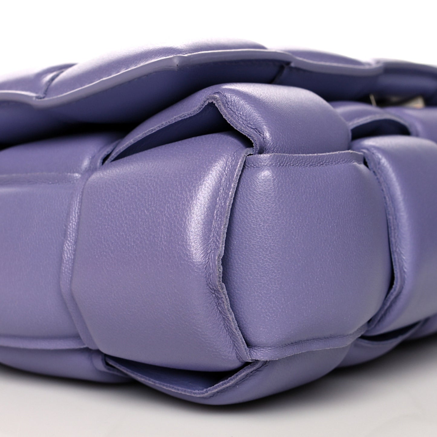 Lambskin Maxi Intreccio Padded Chain Cassette Crossbody Bag Lavender