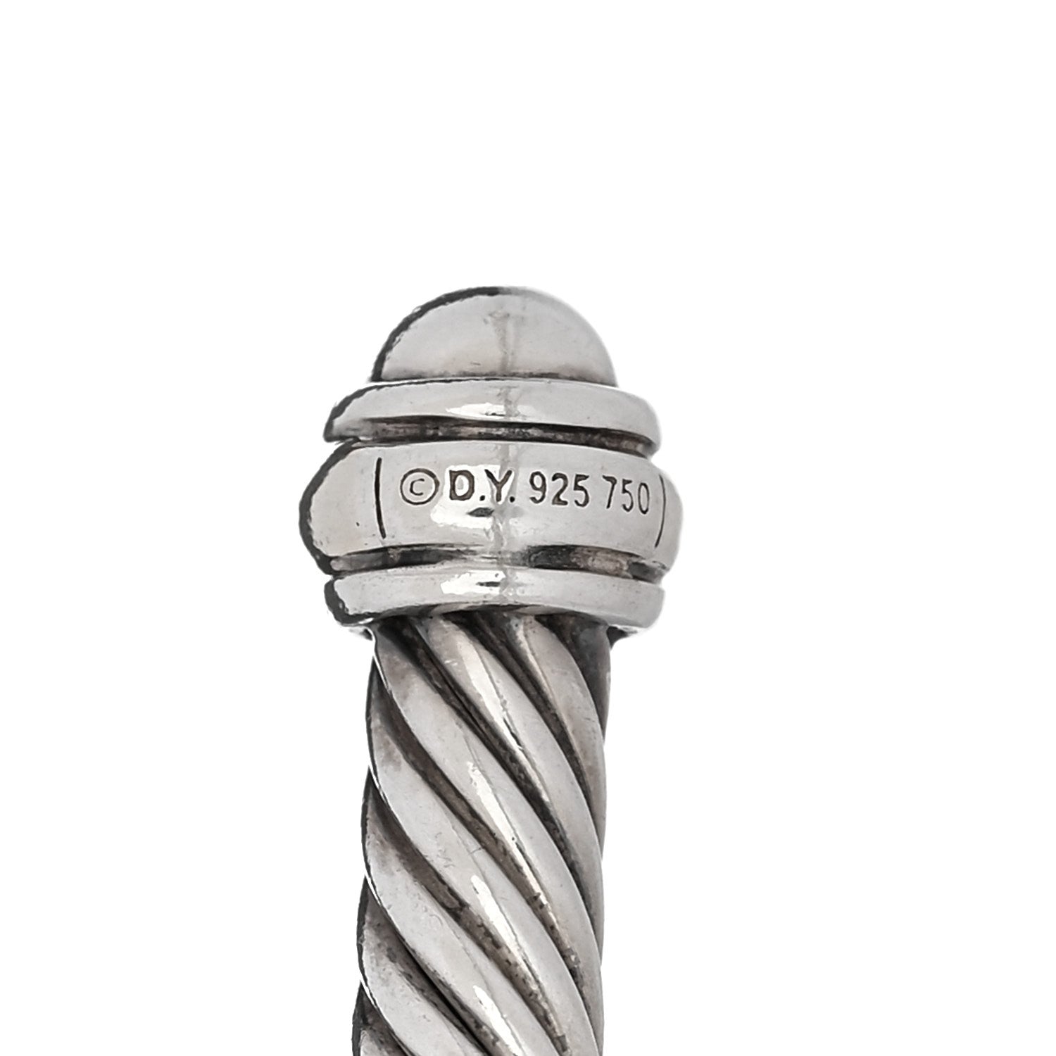 David Yurman Sterling Silver 18K Yellow Gold 4mm Cable Classics Bracelet 3 of 4