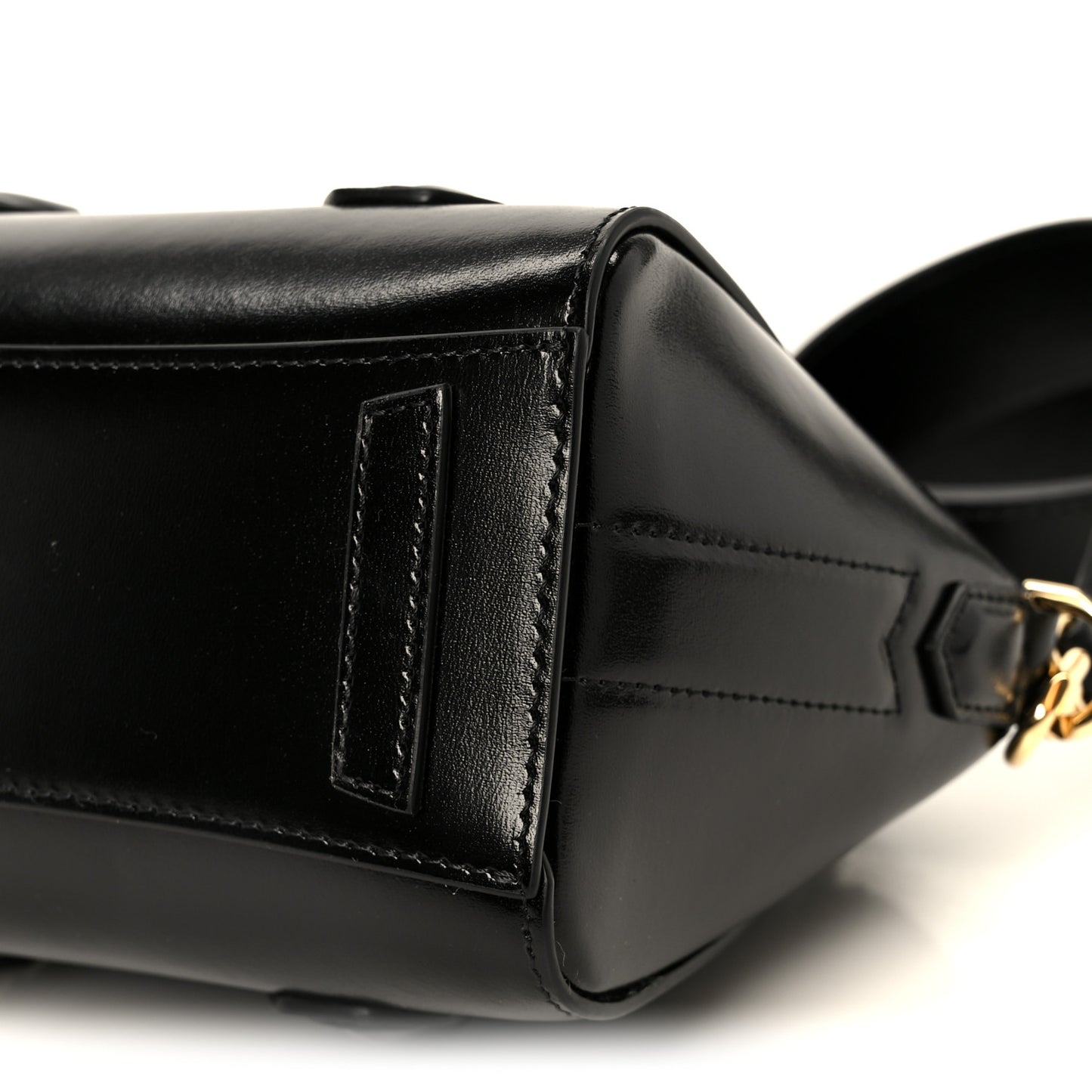 Box Calfskin Mini Lock Antigona Shoulder Bag Black