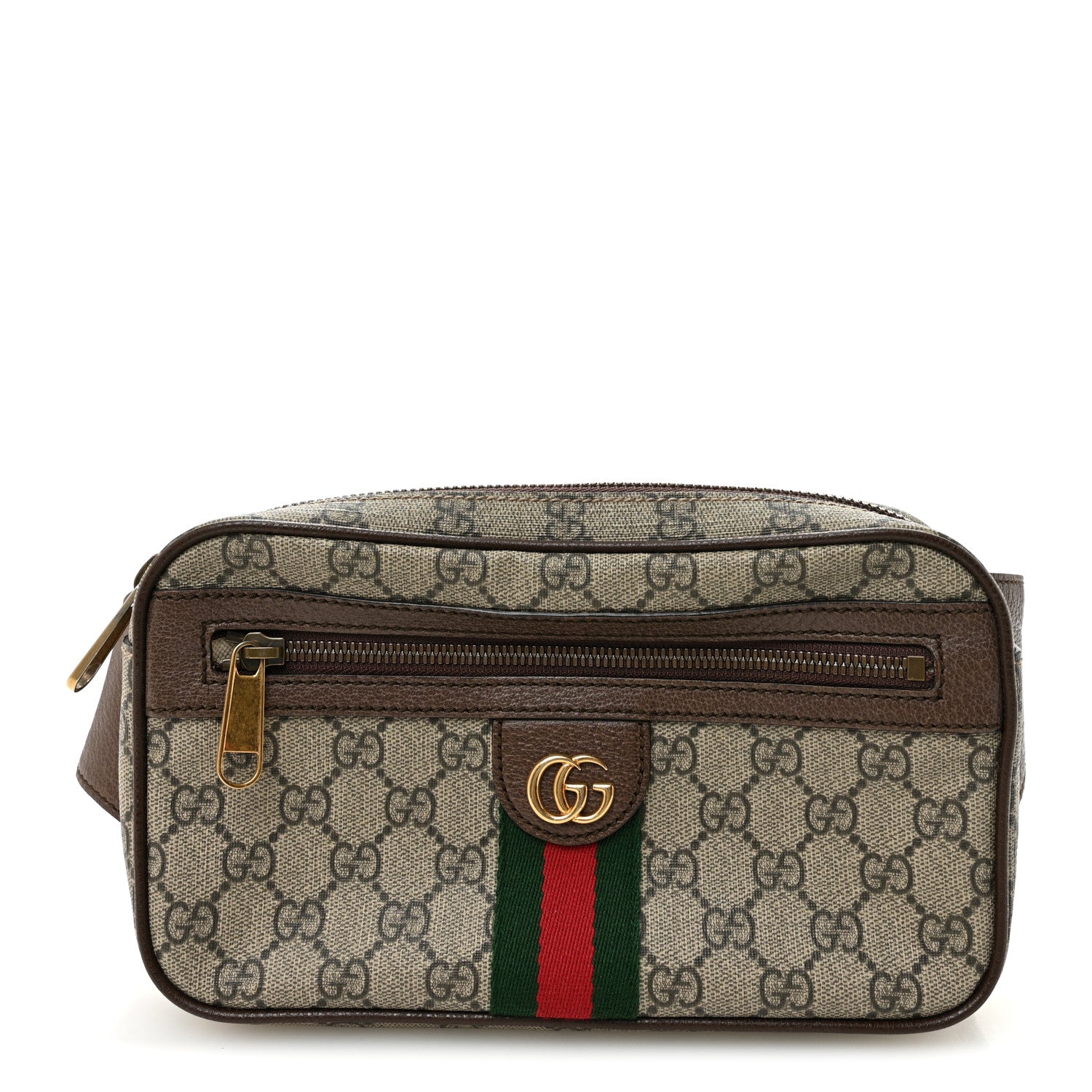 Gucci Soft GG Supreme Monogram Medium Ophidia Belt Bag Dark Brown 1 of 9