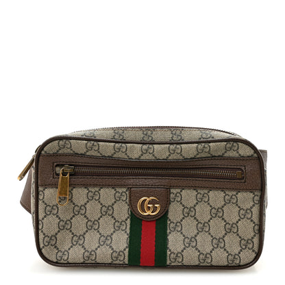 Gucci Soft GG Supreme Monogram Medium Ophidia Belt Bag Dark Brown 1 of 9
