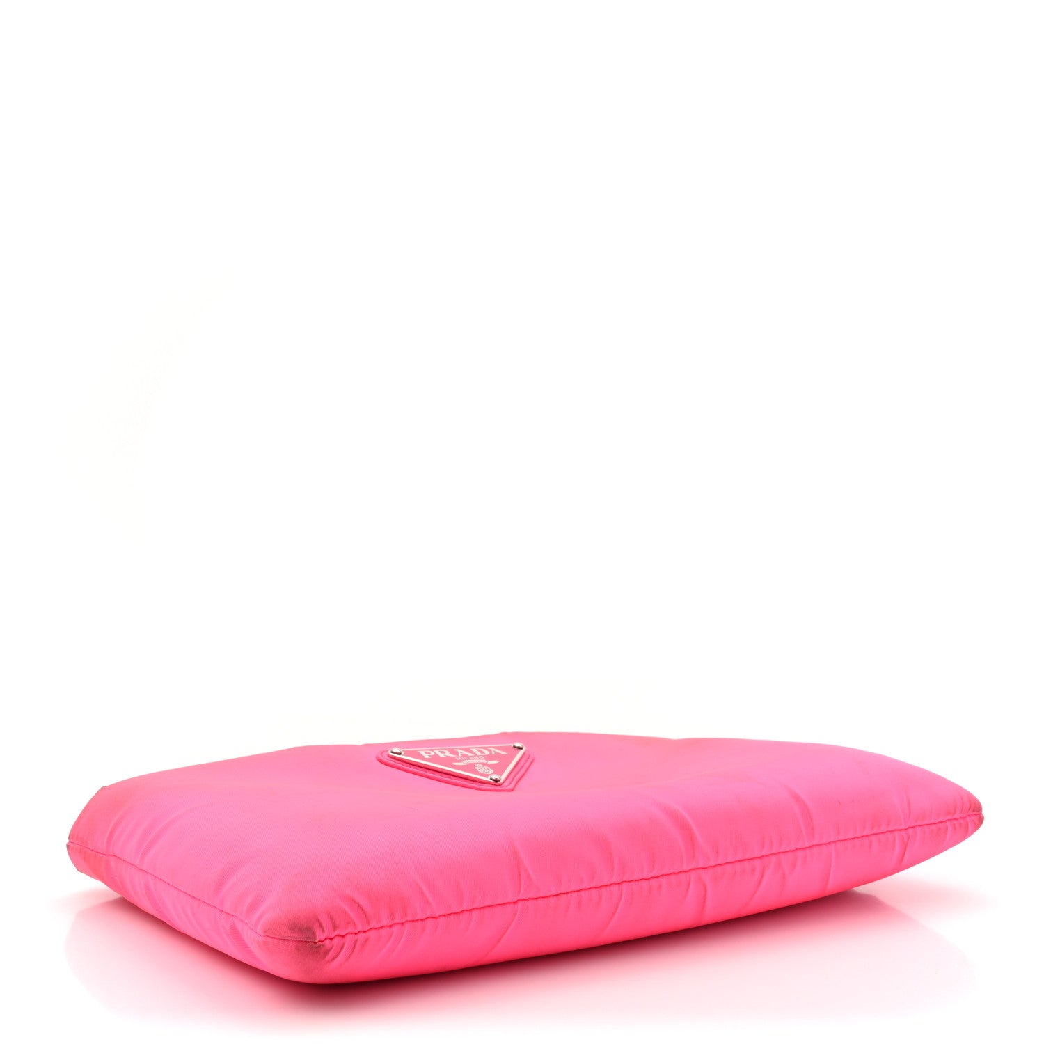 Prada Tessuto Nylon Soft Padded Crossbody Clutch Rosa Fluo 4 of 12