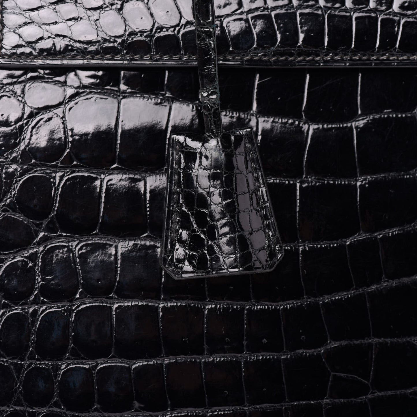 Shiny Crocodile Kelly Sellier 32 Black