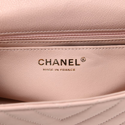 Chanel Calfskin Chevron Quilted Mini Rectangular Flap Light Pink 6 of 9