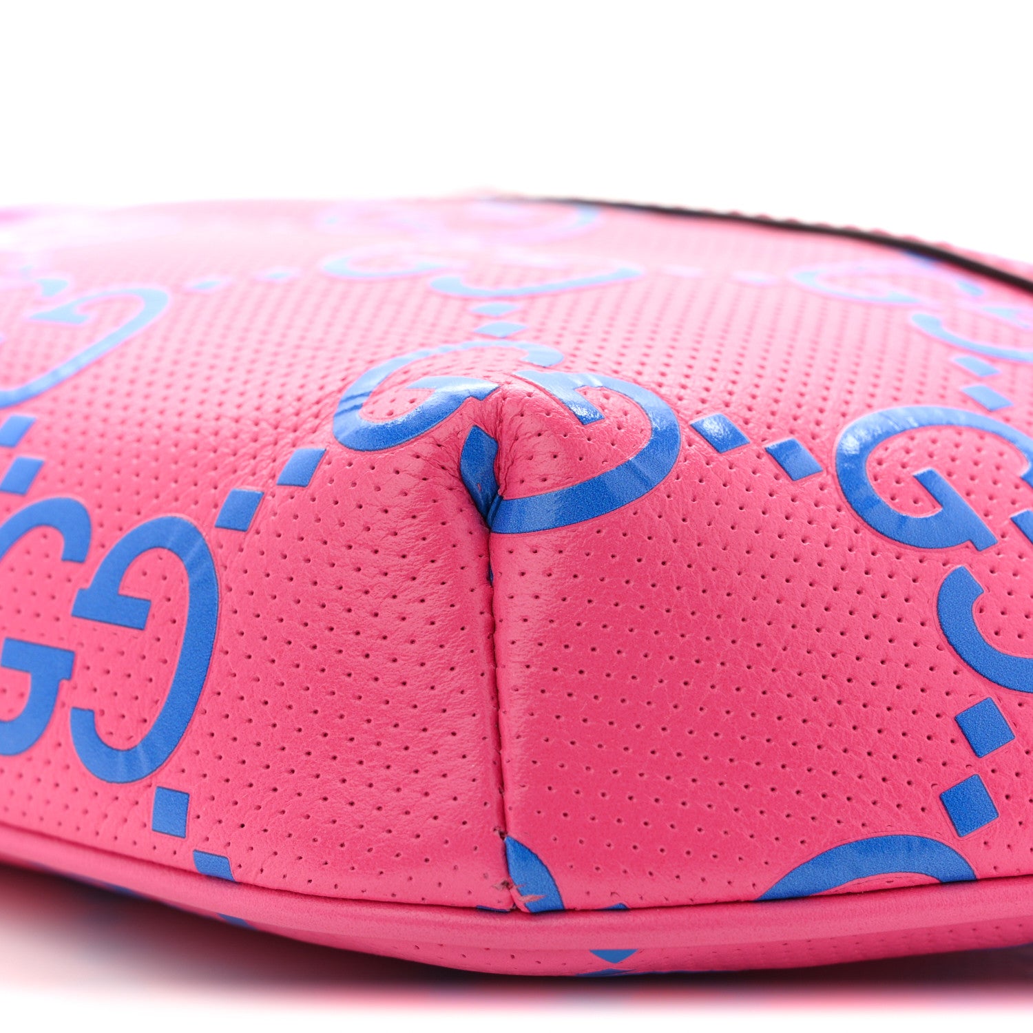 Gucci Calfskin GG Tennis Bi-Color Embossed Belt Bag Modern Fucsia Modern Blue 10 of 11