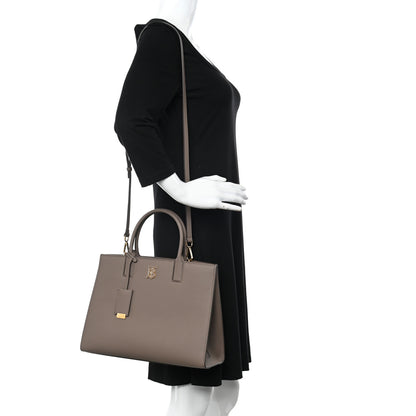 Burberry Grained Calfskin Small Frances Tote Light Saddle Brown 2 of 10