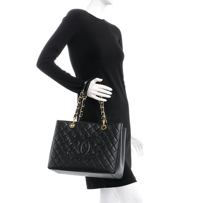 Chanel Caviar Quilted Grand Shopping Tote GST Black 2 of 8