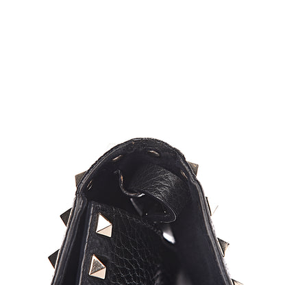 Valentino Garavani Pebbled Calfskin Medium Rockstud Flip Lock Crossbody Bag Black 7 of 14