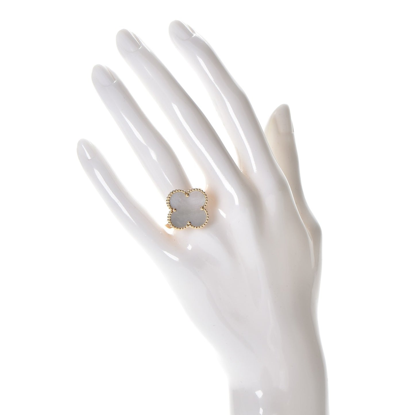 18K Yellow Gold Mother of Pearl Magic Alhambra Ring 56 7.75